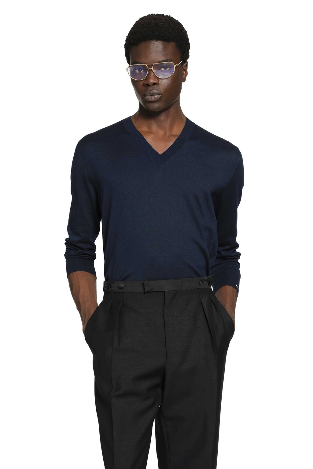 Cotton V-Neck Sweater Prada оригінал – Купити в Україні – боковий вид