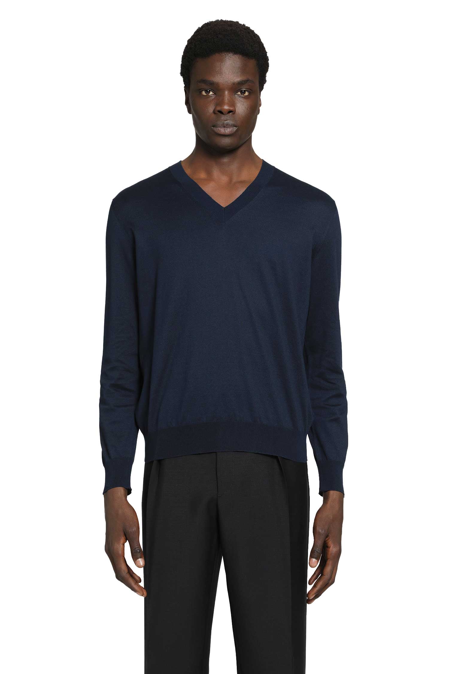 Cotton V-Neck Sweater Prada оригінал – Купити в Україні – вид ззаду