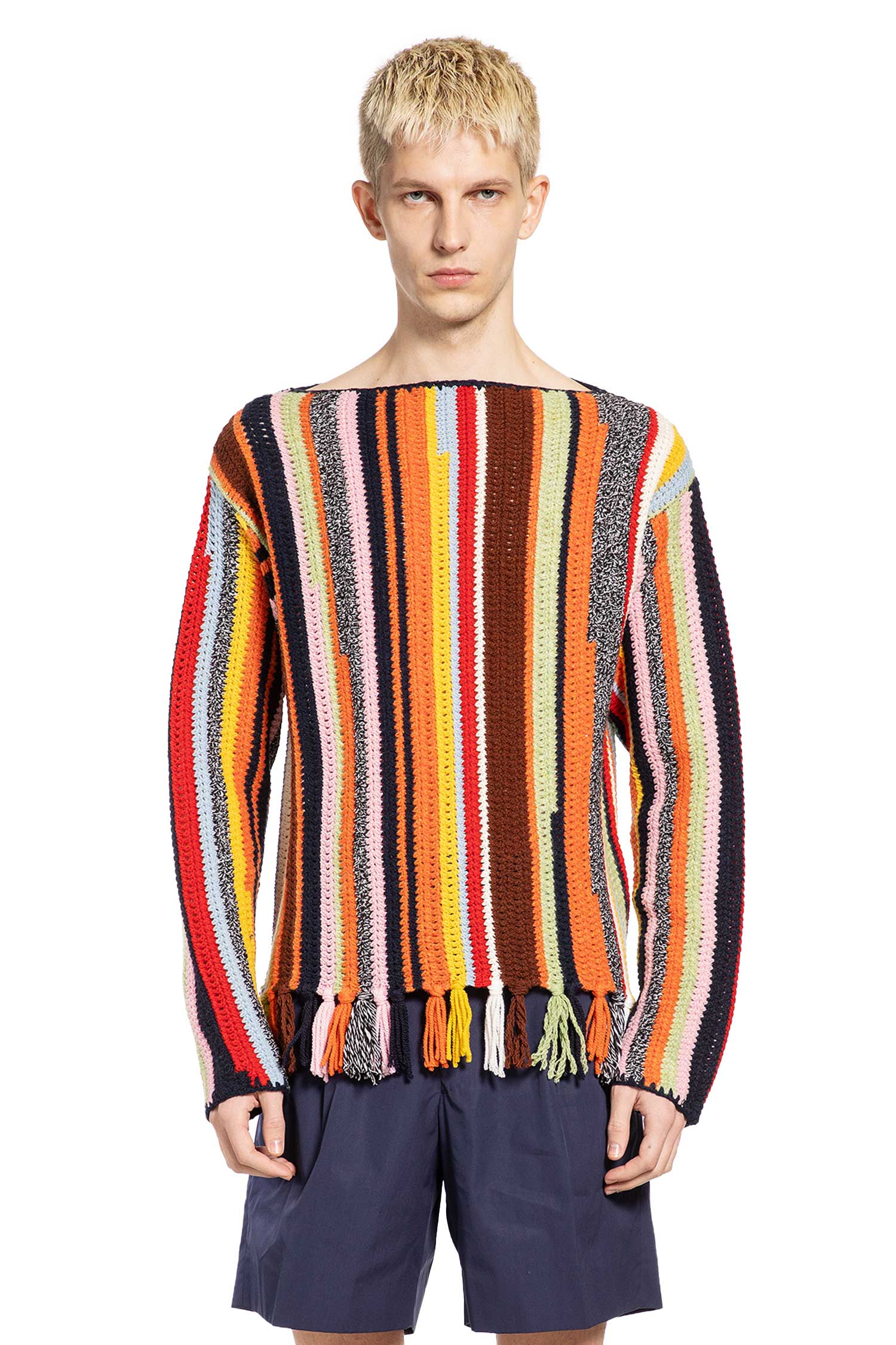 Wool Crochet Boat Neck Sweater Prada оригінал – Купити в Україні – вид ззаду