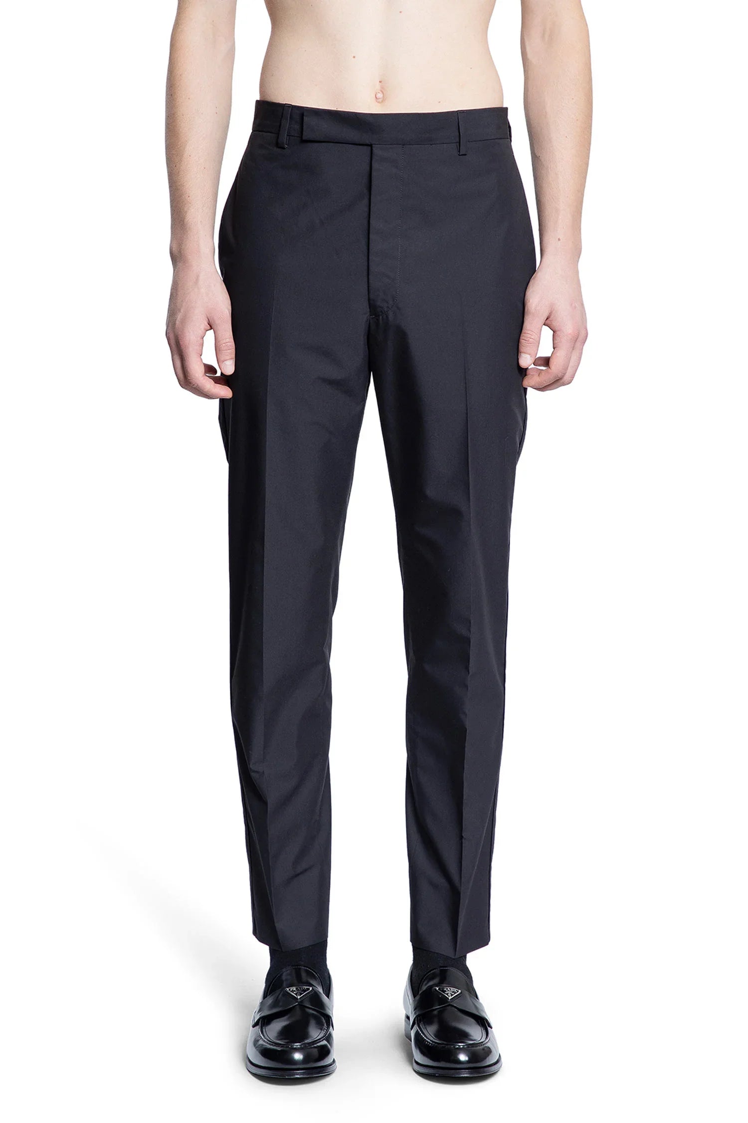 Оригінальна Technical Cotton Trousers Prada – вид ззаду