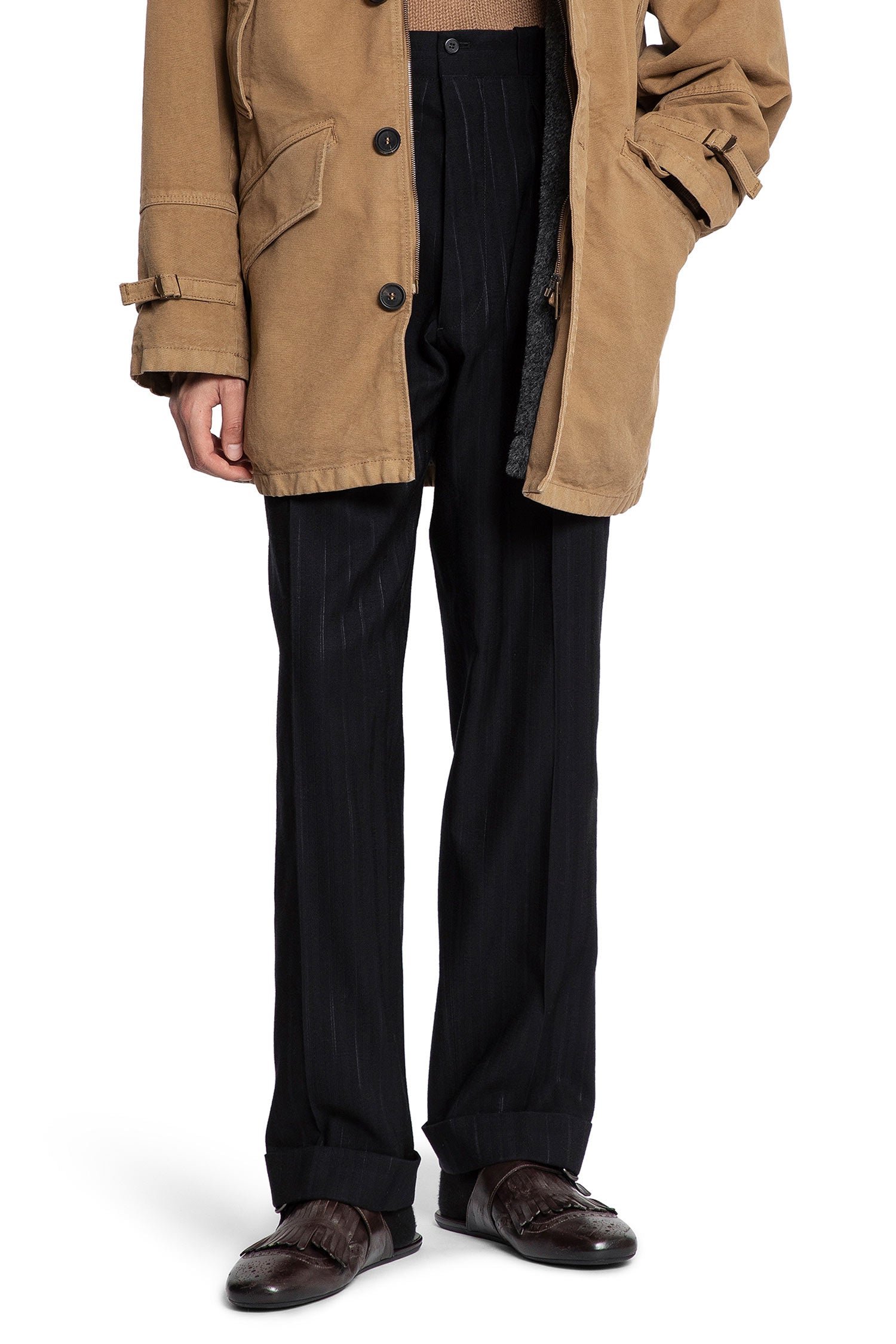 Pinstriped Wool Trousers Prada оригінал – Купити в Україні – боковий вид