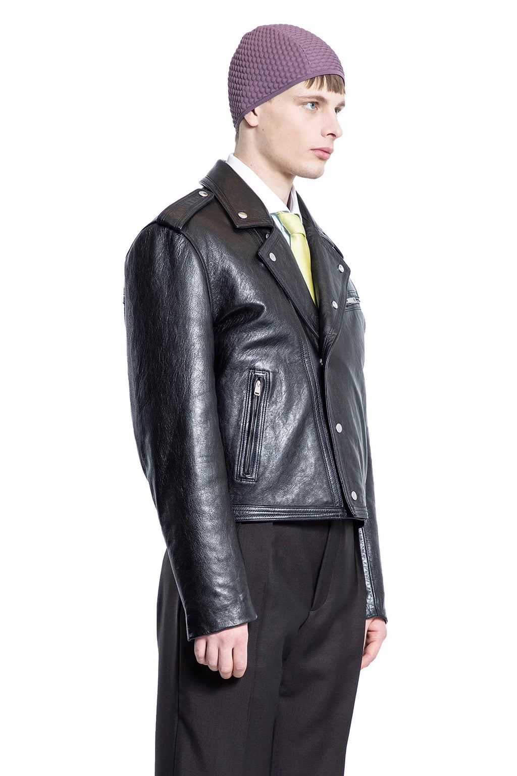 Vintage Leather Biker Jacket Prada – Гарантія оригінальності – детальний вид