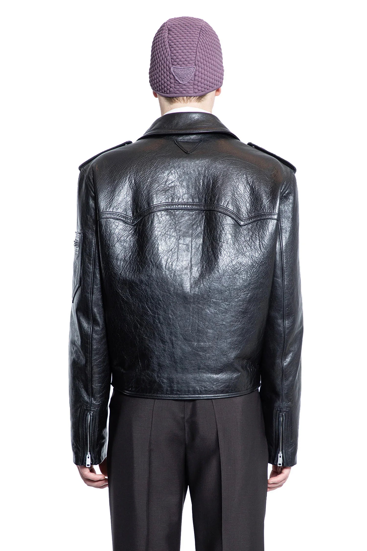 Vintage Leather Biker Jacket Prada – Гарантія оригінальності – збільшений вид