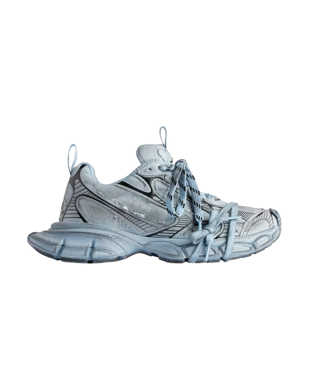 3XL Worn-Out Light Blue Sneakers Balenciaga оригінал – Купити в Україні – боковий вид