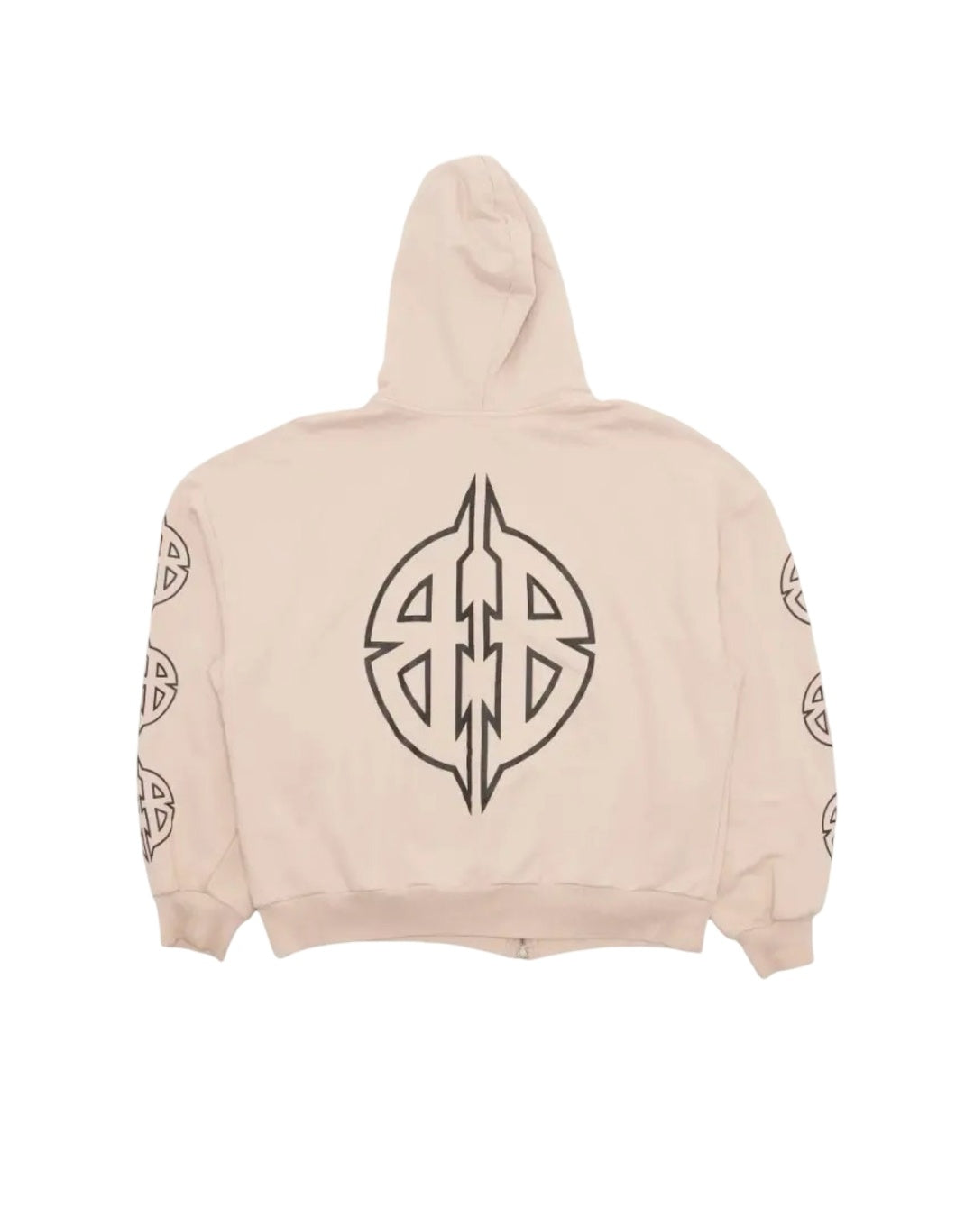 Metal BB Zip-Up Light Beige Hoodie Balenciaga оригінал – Купити в Україні – вид ззаду