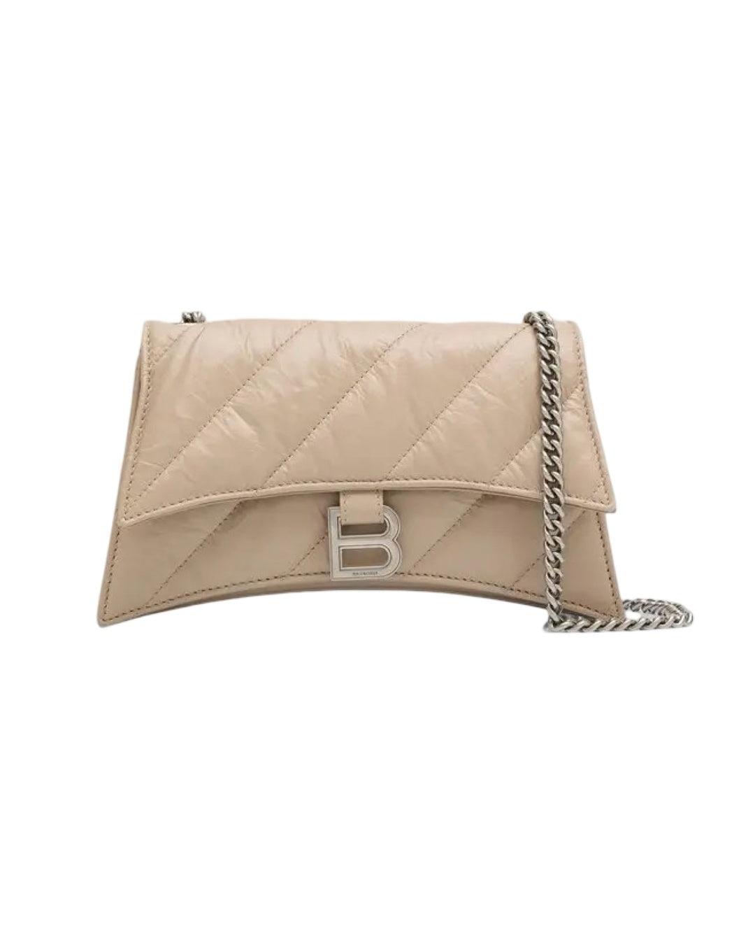 Crush XS Quilted Beige Chain Bag Balenciaga оригінал – Купити в Україні – боковий вид