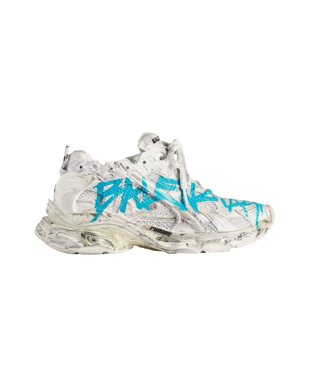 Runner Graffiti White Blue Sneakers Balenciaga оригінал – Купити в Україні – боковий вид