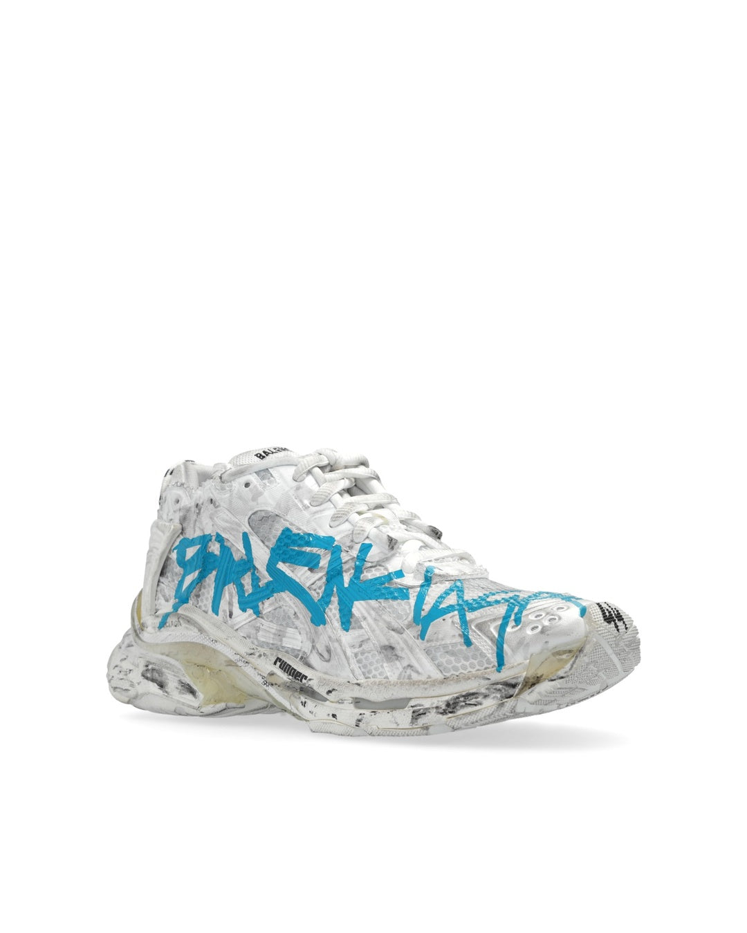 Runner Graffiti White Blue Sneakers Balenciaga оригінал – Купити в Україні – вид ззаду