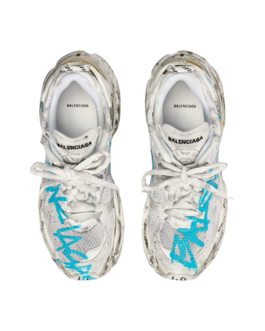 Runner Graffiti White Blue Sneakers, Balenciaga, photo 5