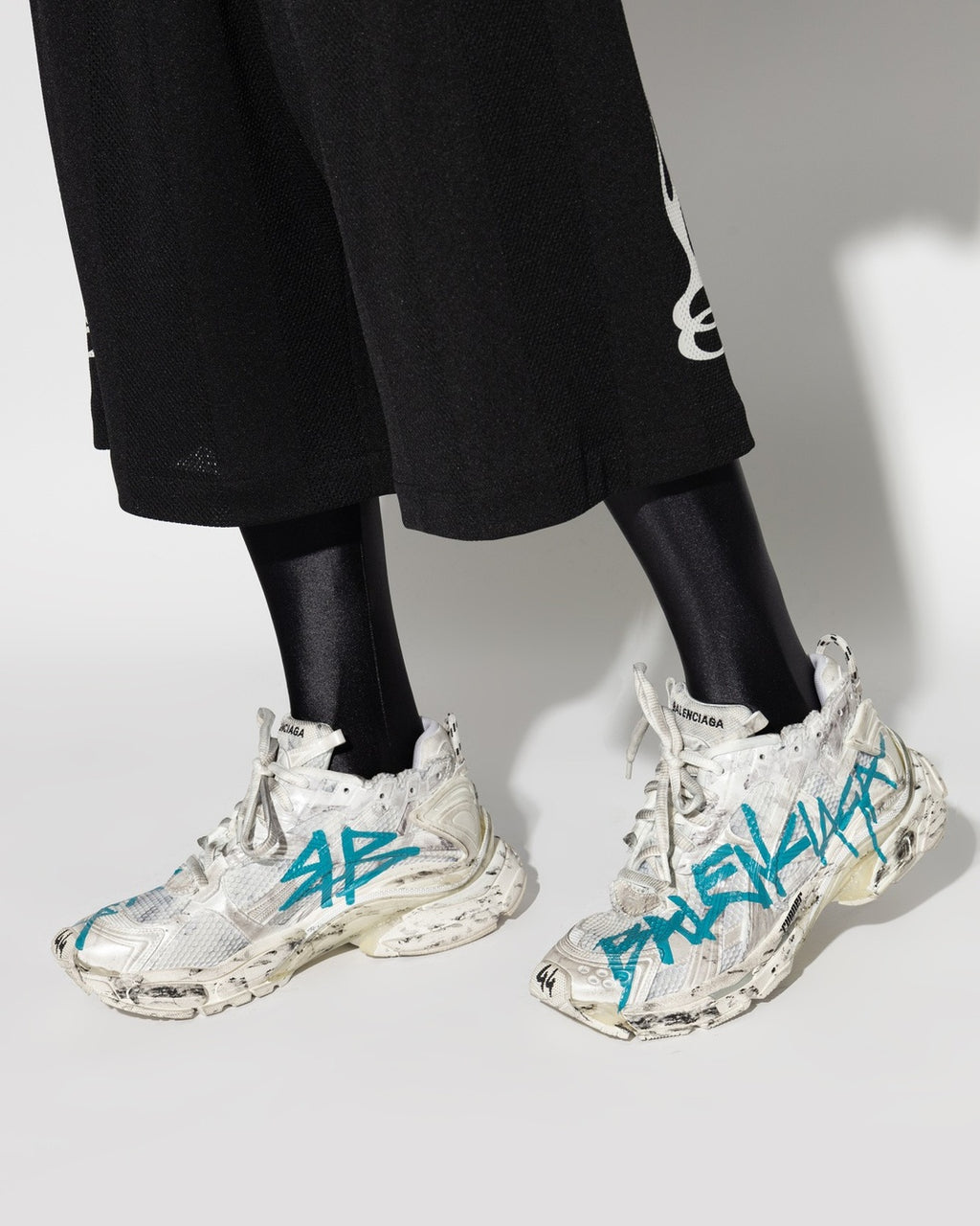 Runner Graffiti White Blue Sneakers, Balenciaga, photo 6