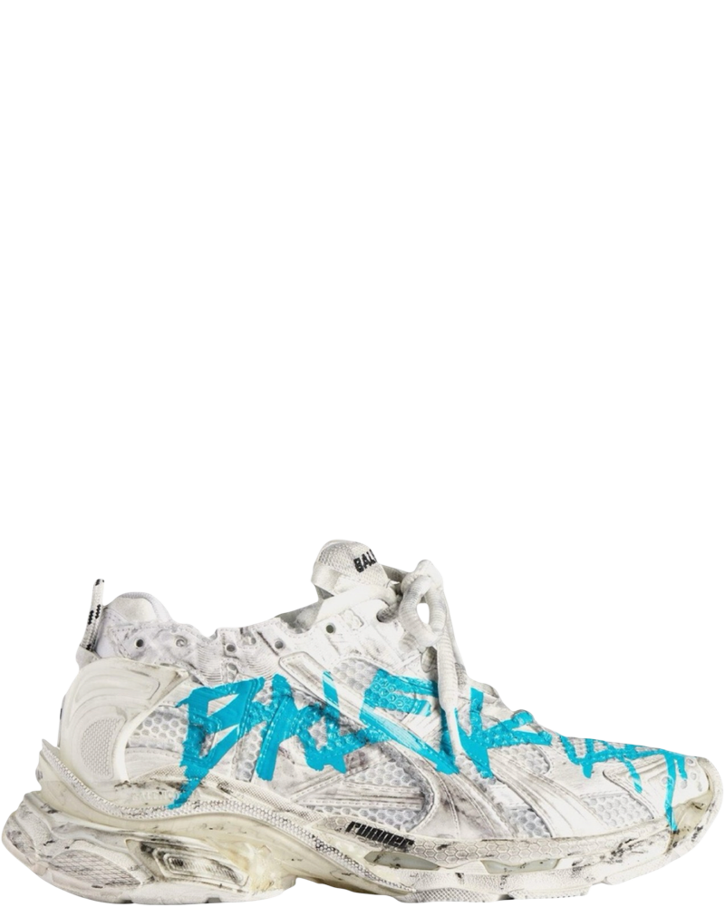 Runner Graffiti White Blue Sneakers Balenciaga оригінал – Купити в Україні