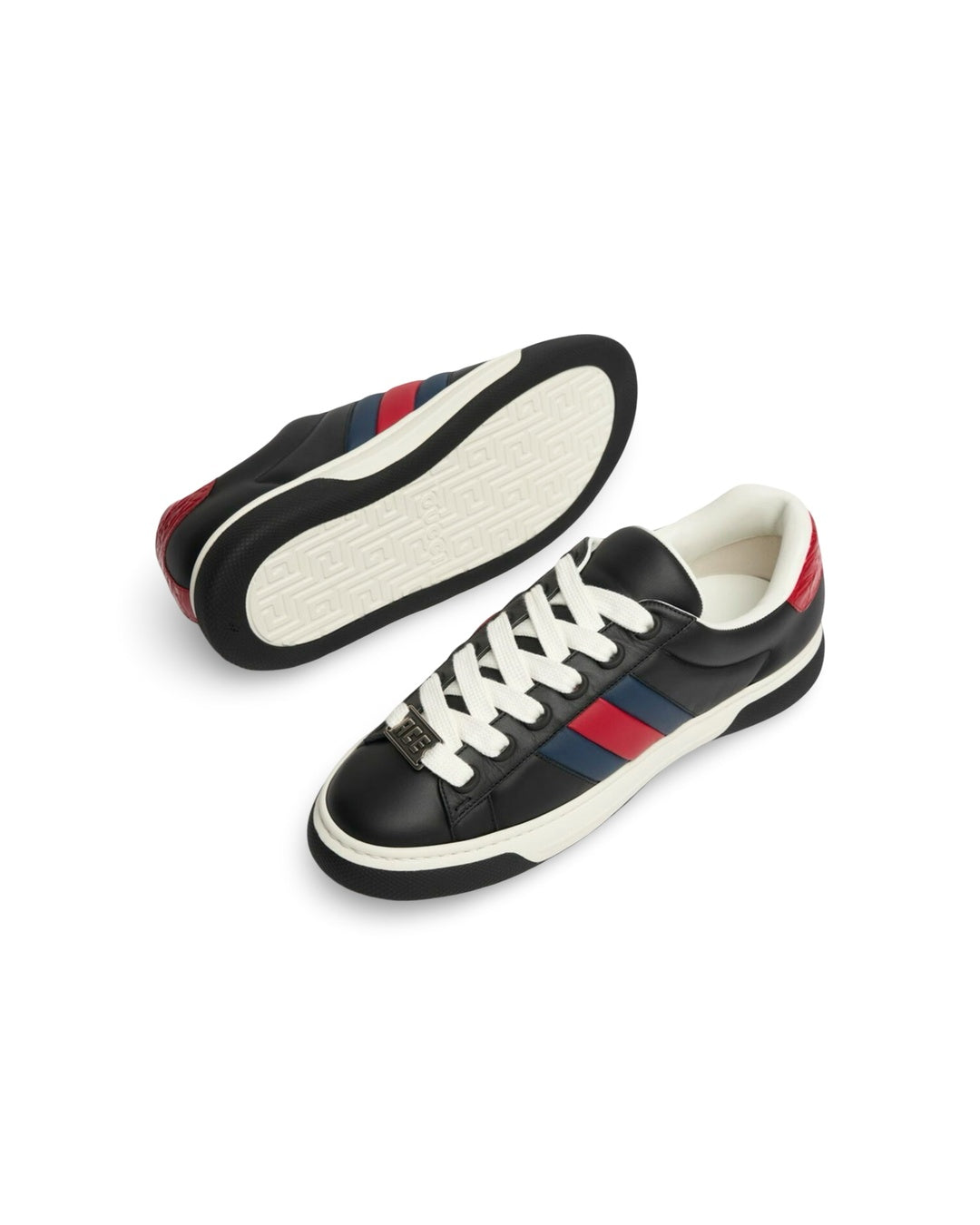Black Leather Web Sneakers Gucci оригінал – Купити в Україні – вид ззаду