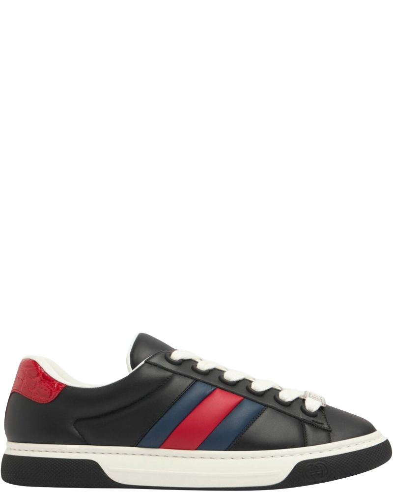 Black Leather Web Sneakers Gucci оригінал – Купити в Україні