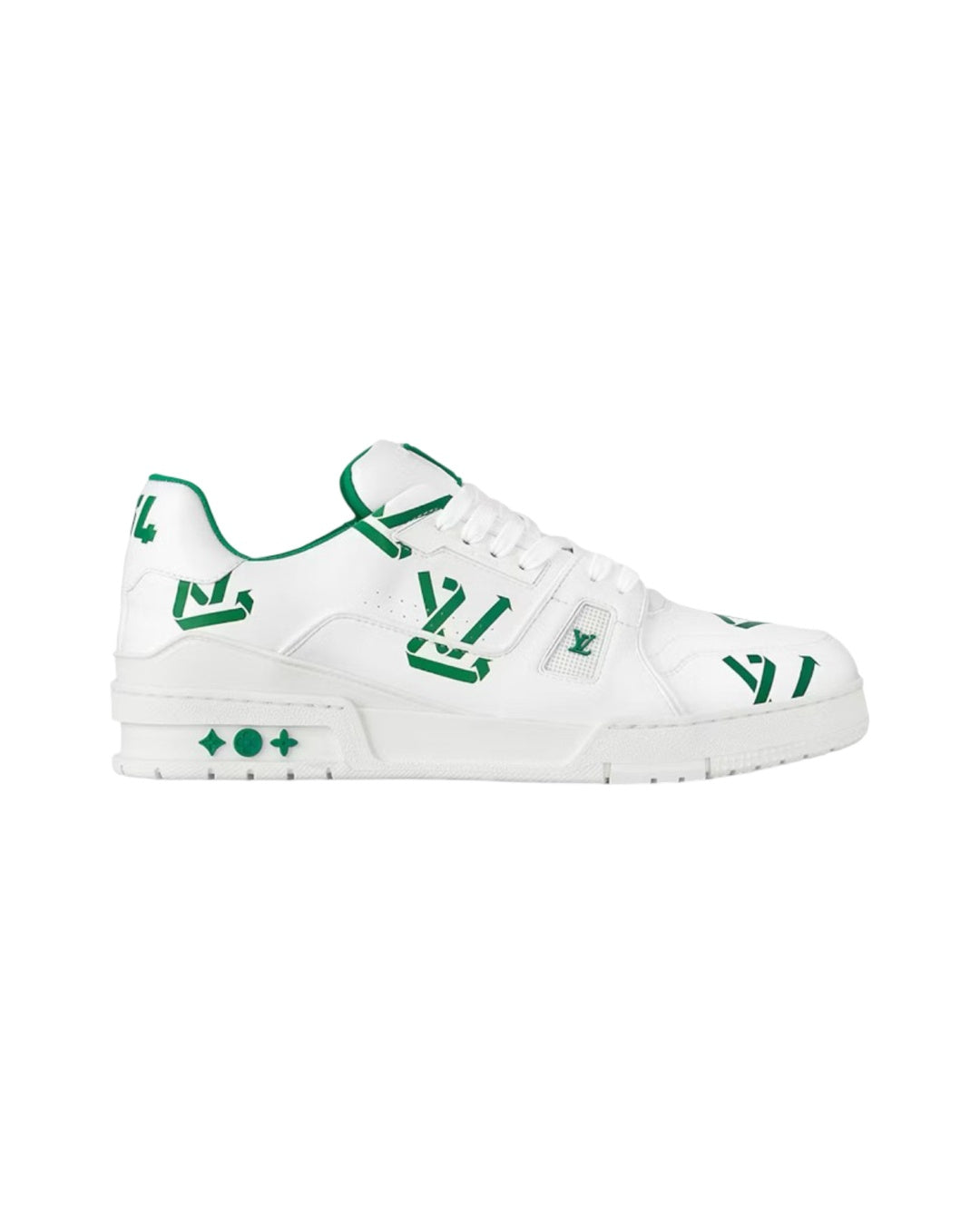 LV Trainer White Green Sneakers Louis vuitton оригінал – Купити в Україні – боковий вид