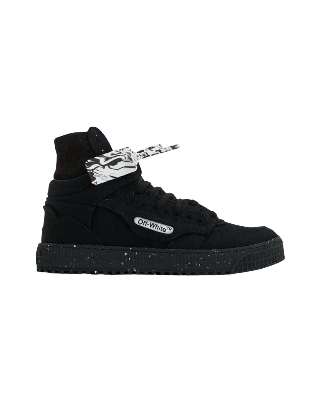 3.0 Off Court High Black Canvas Sneakers Off-white оригінал – Купити в Україні – боковий вид