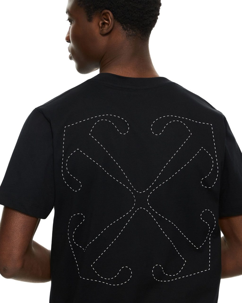 Stitch Arrow Slim Black T-Shirt, Off-White, photo 2