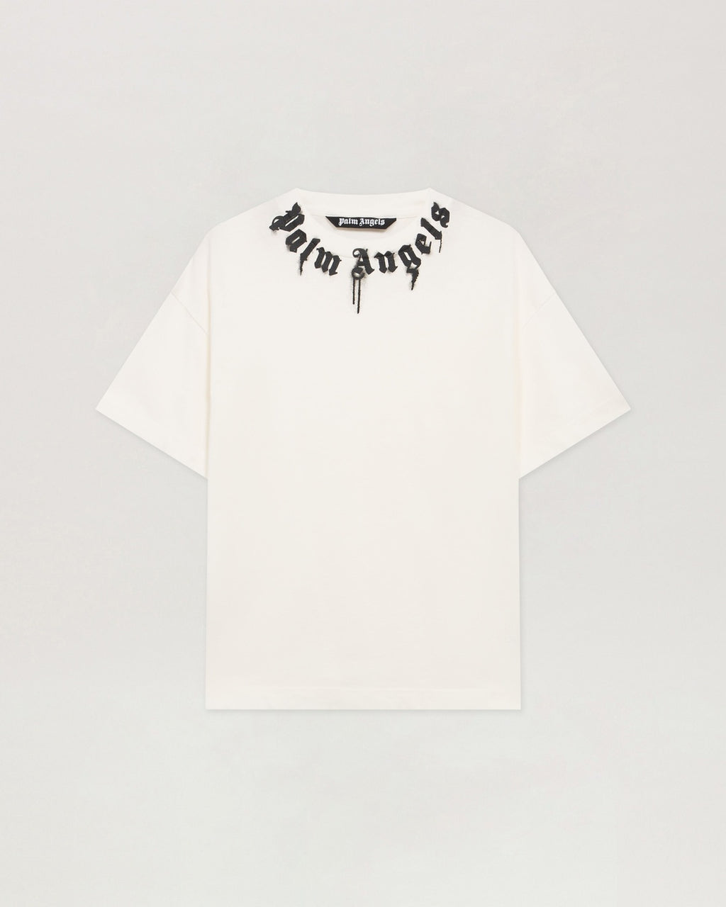 Curved Logo Off White T-Shirt, Palm Angels, фото 1