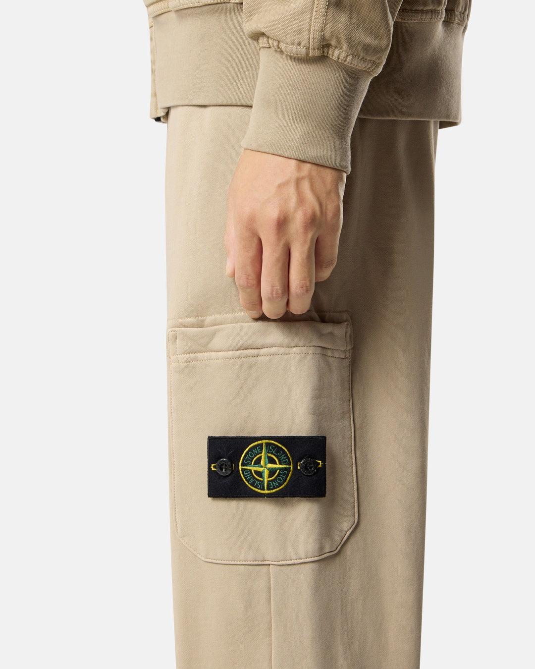 Fleece Cargo Beige Sweatpants Stone island оригінал – Купити в Україні – вид ззаду