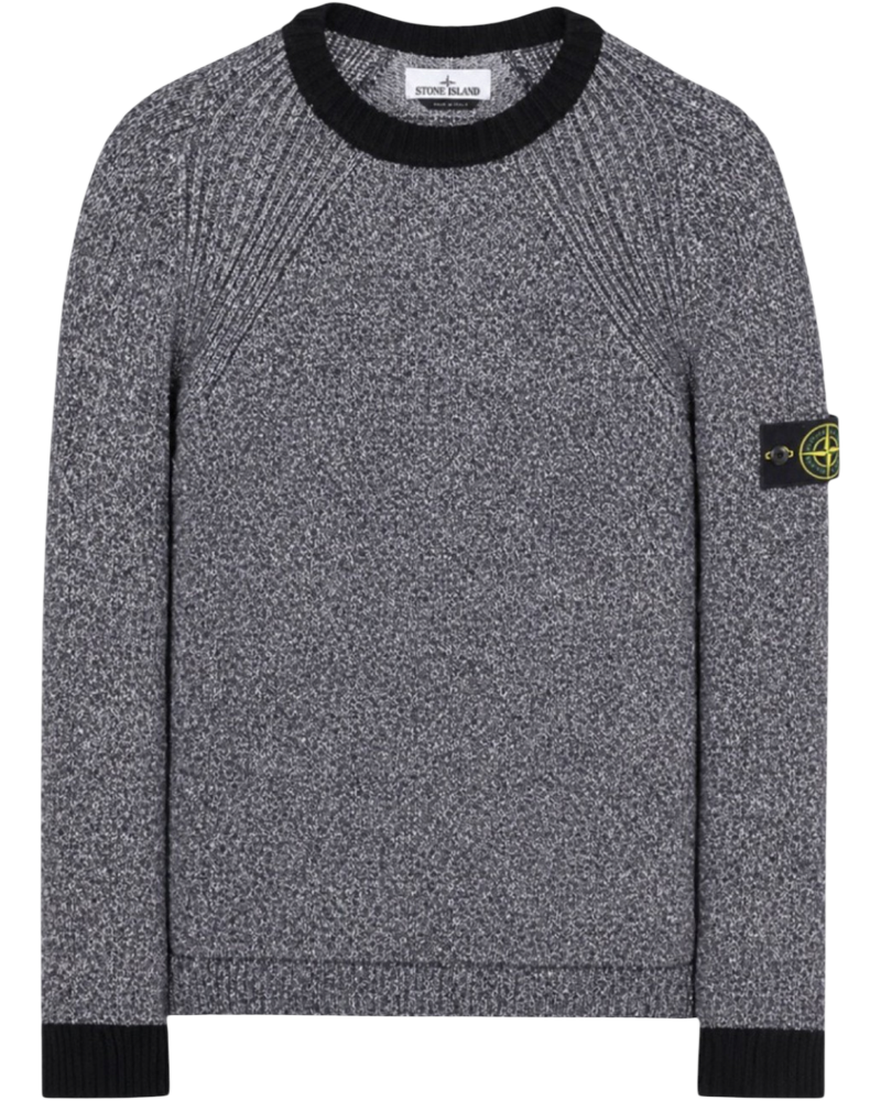 Ribbed Knit Black White Melange Sweater Stone island оригінал – Купити в Україні