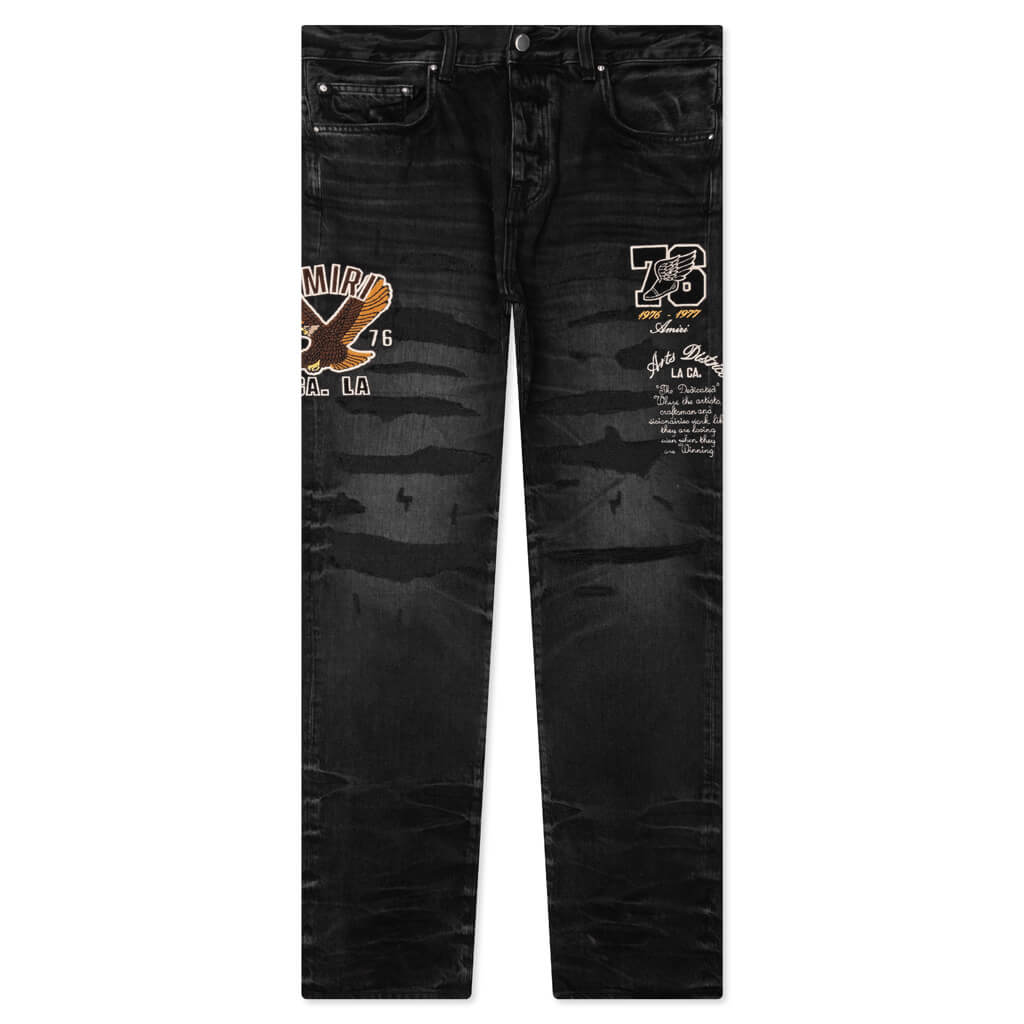 Varsity Eagle Logo Straight Jean Amiri – Гарантія оригінальності – боковий вид