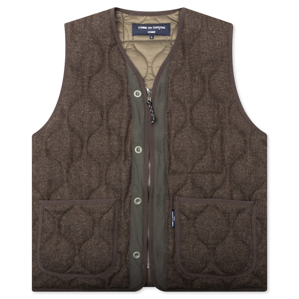 Wool Herringbone Quilted Vest Comme des garcons – Гарантія оригінальності – боковий вид
