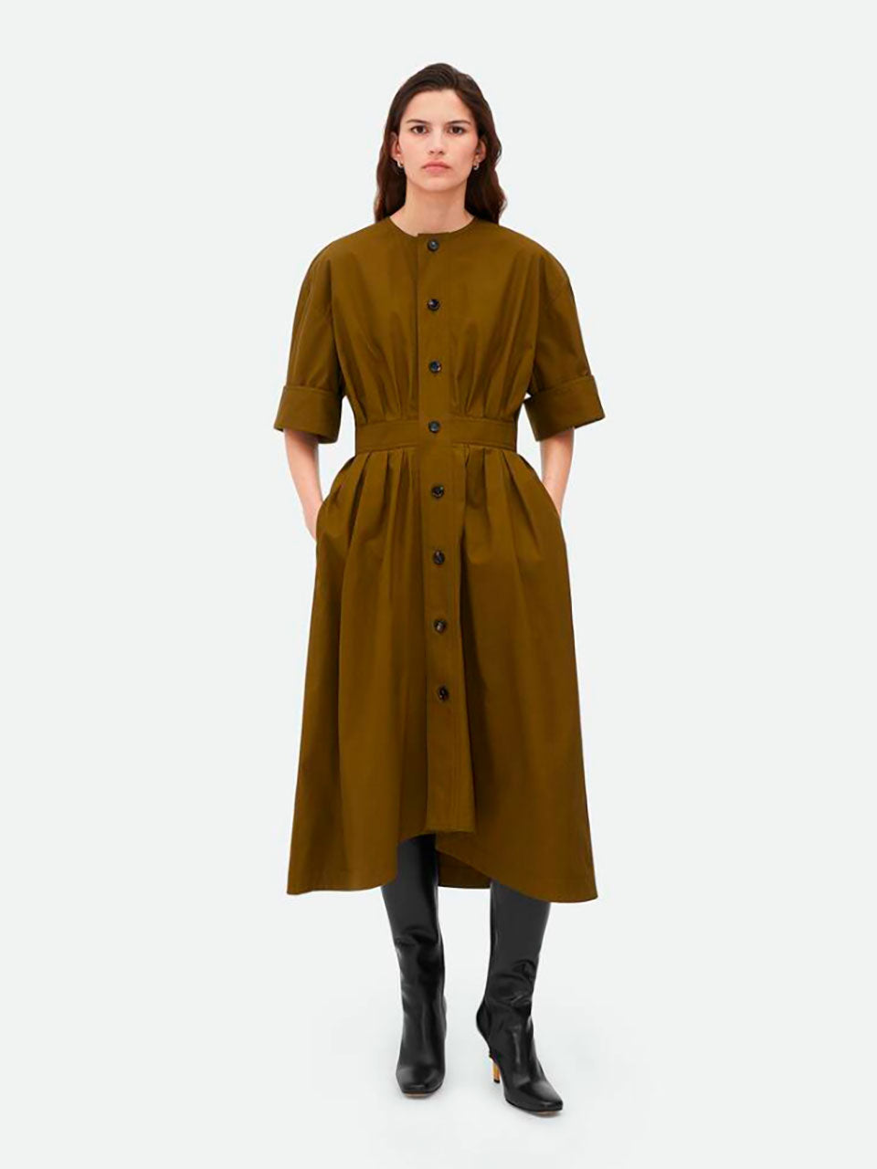 Cotton MIDI Dress Bottega veneta оригінал – Купити в Україні – вид ззаду