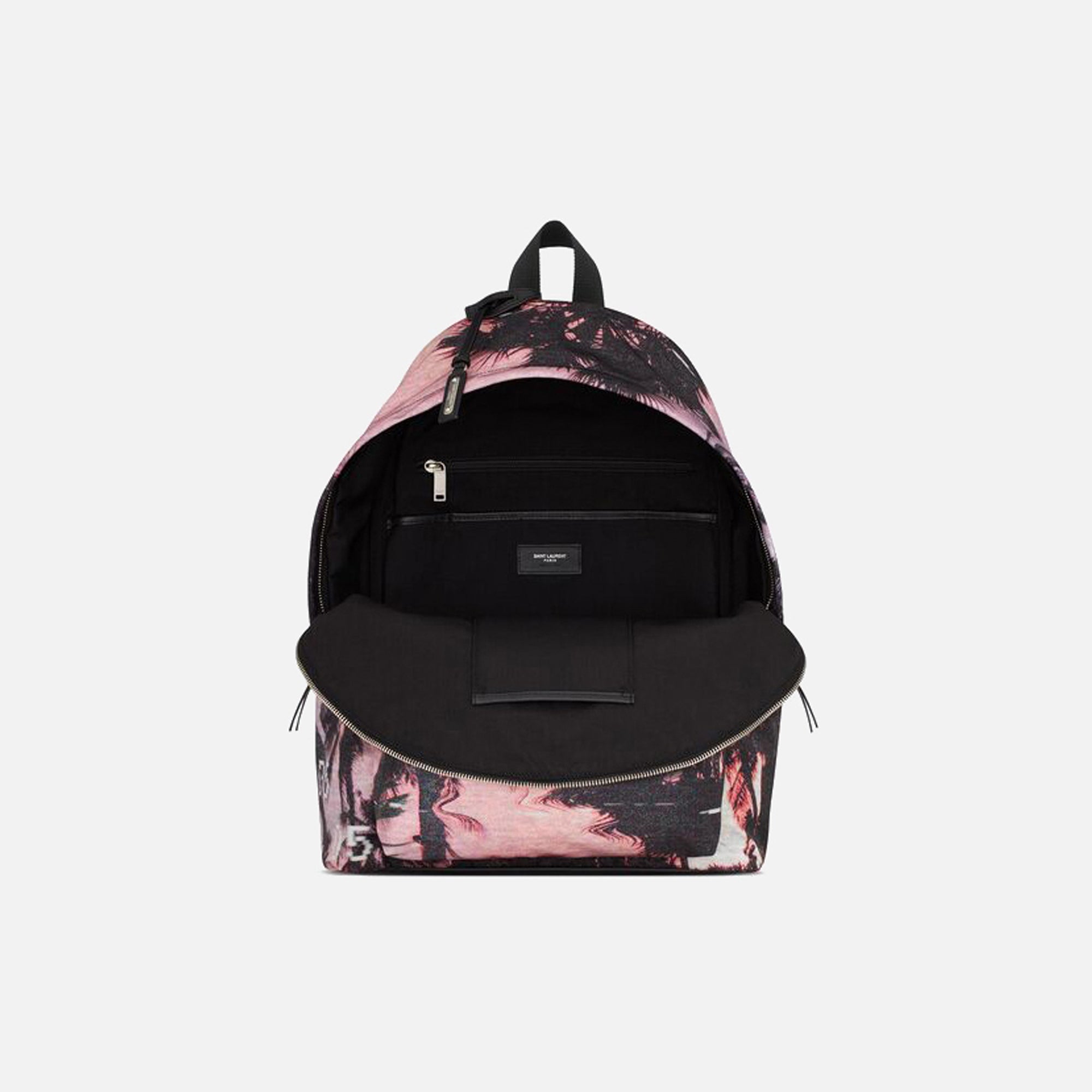 Оригінальна City Backpack Palm Print Pink Saint laurent – вид ззаду