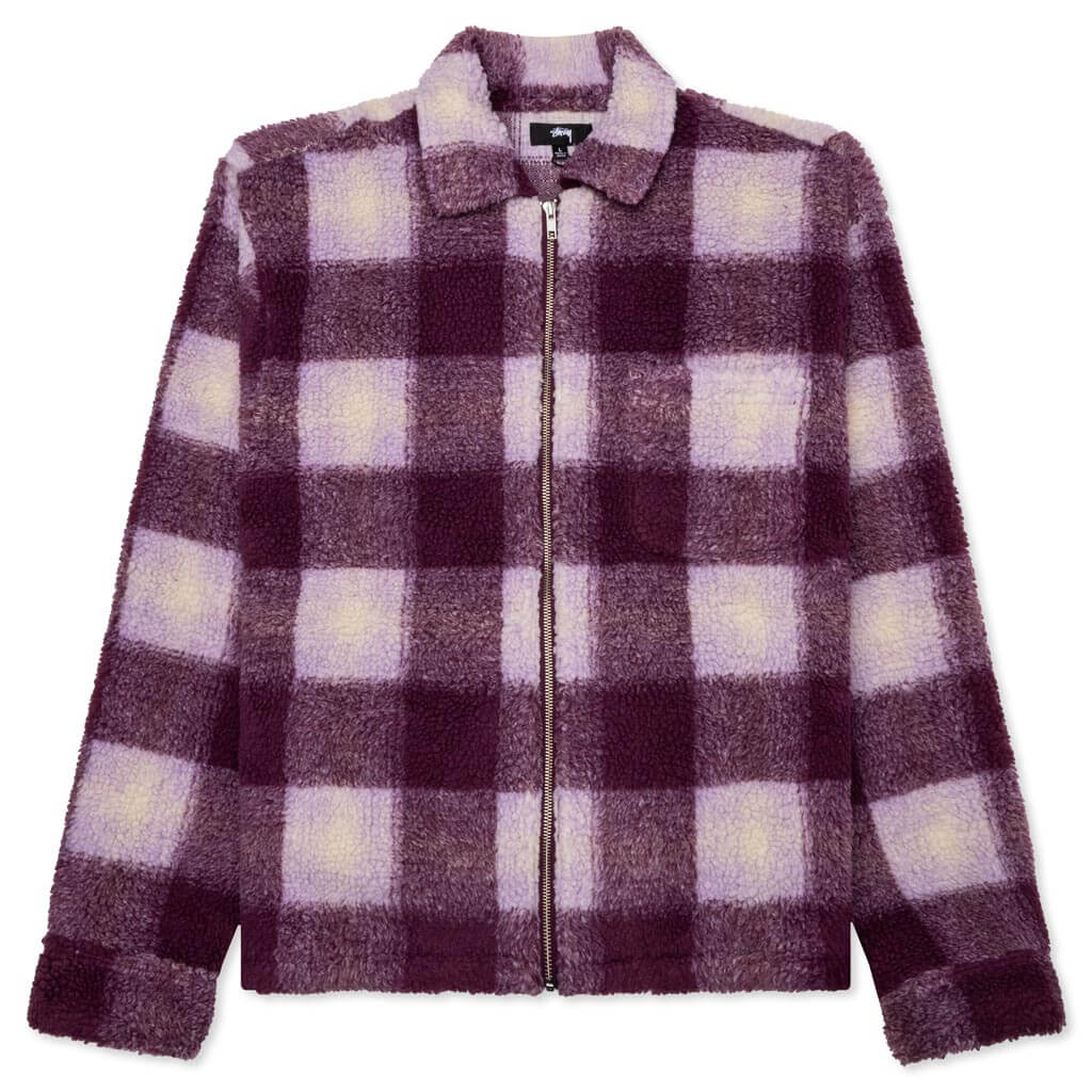 Zip Sherpa Shadow Plaid Stussy – Гарантія оригінальності – боковий вид