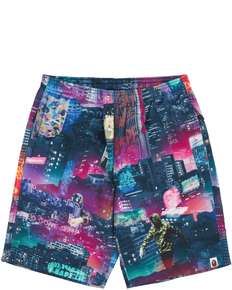 Mens Neon Tokyo Track Shorts Multicolor A bathing ape – Гарантія оригінальності