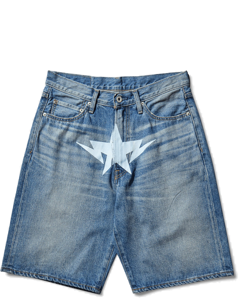 Mens Twin Sta Denim Shorts Light Indigo A bathing ape оригінал – Купити в Україні