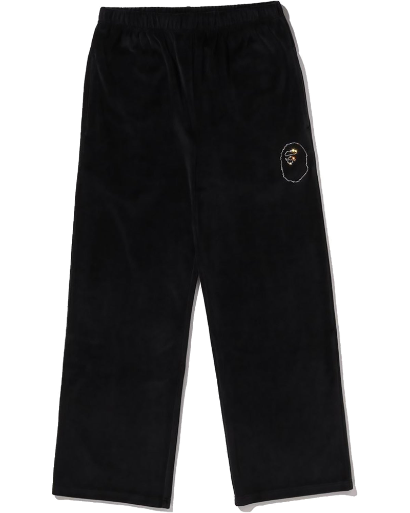 Оригінальна Crystal Stone Ape Head Velour Wide Pants Ladies A bathing ape