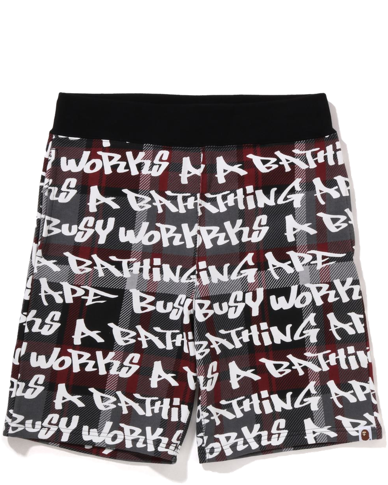 Оригінальна Graffiti Check Sweat Shorts Mens A bathing ape
