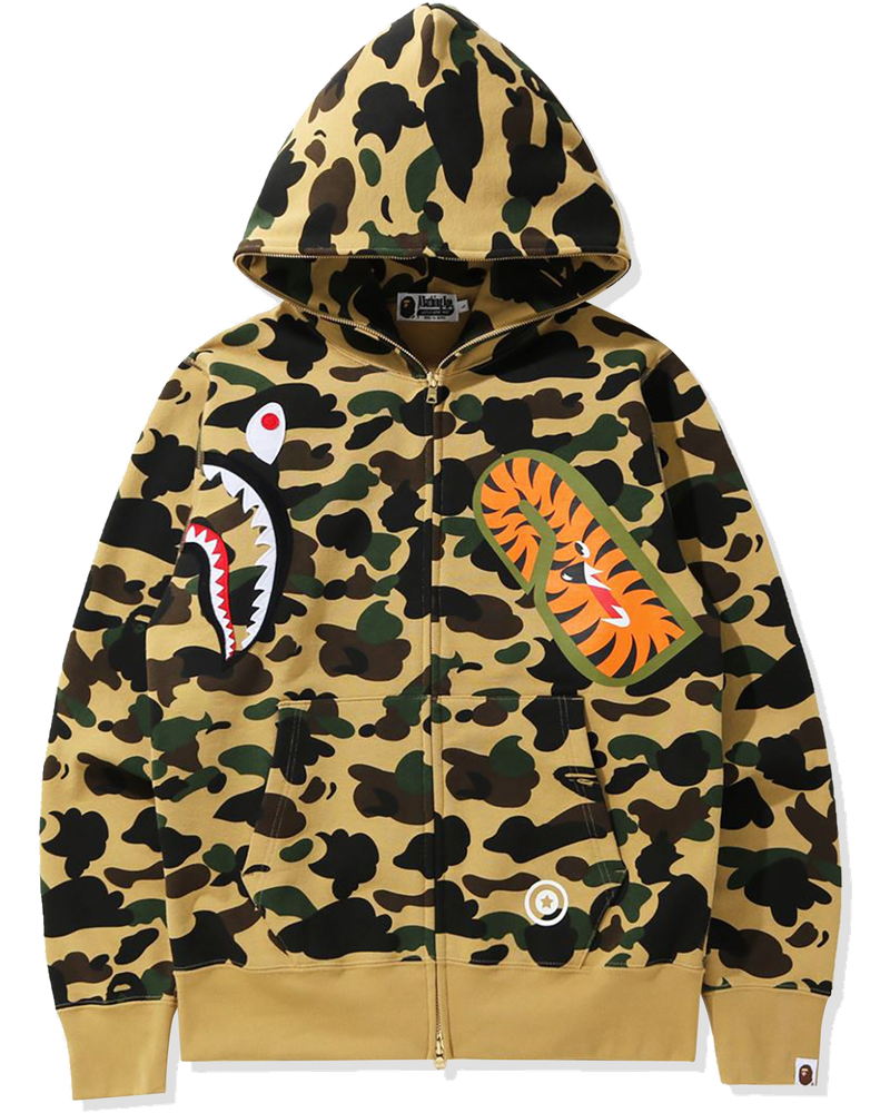 1st Camo Multi Shark Full Zip Hoodie Yellow A bathing ape оригінал – Купити в Україні