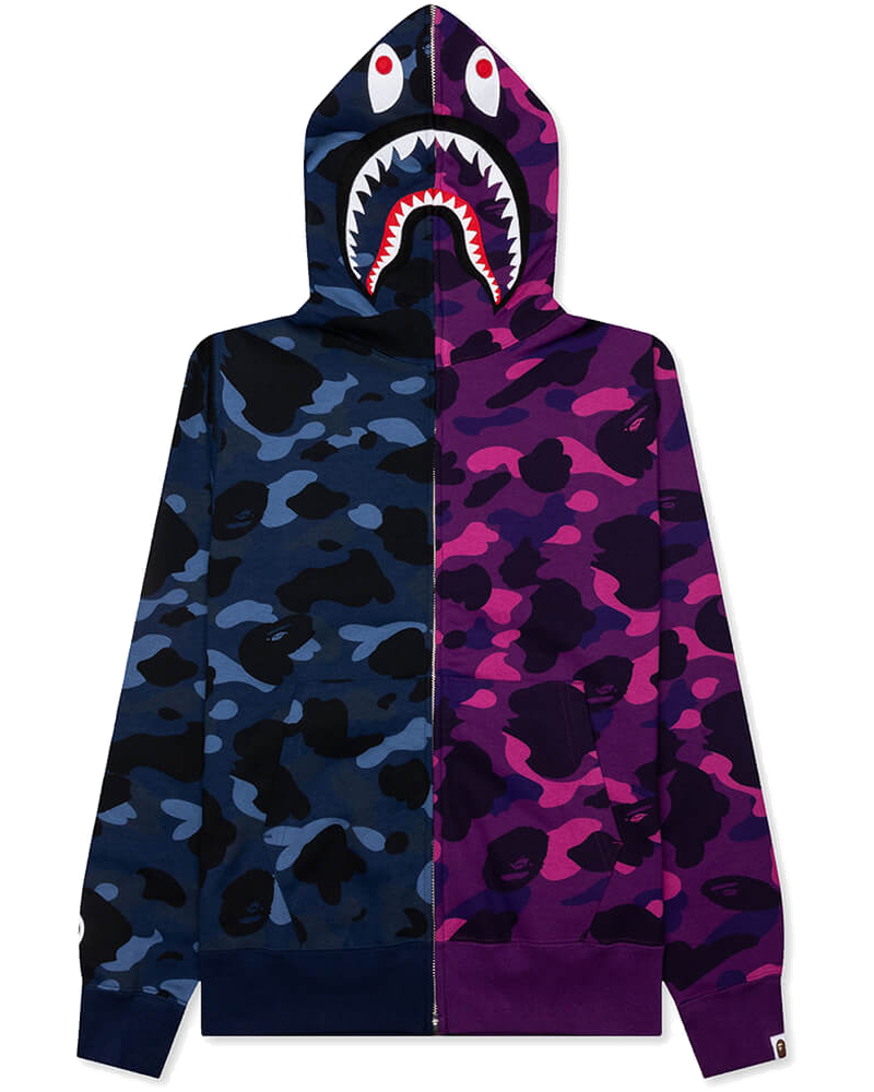 Color Camo Separate Shark Full Zip Hoodie A bathing ape – Гарантія оригінальності