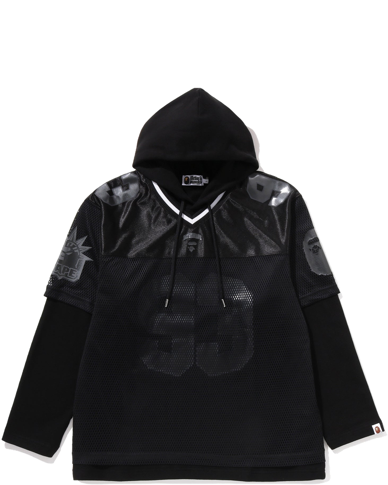 Оригінальна Us Black Friday Mesh Layered Relaxed Fit Pullover Hoodie Mens A bathing ape