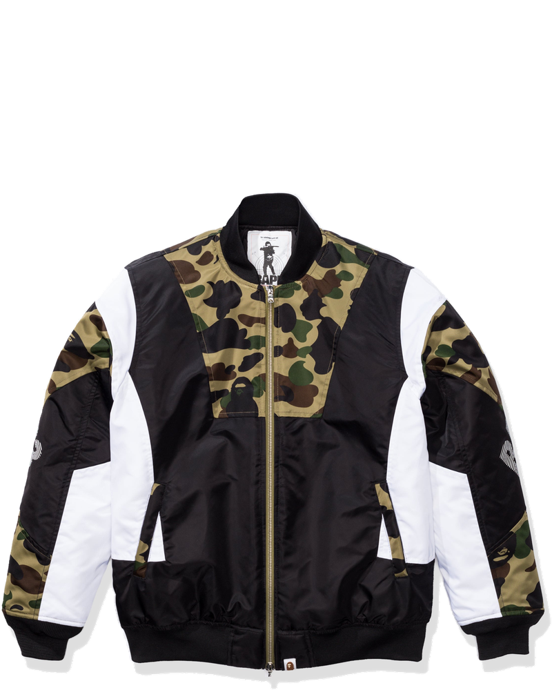 1st Camo Color Block Padded Jacket Green A bathing ape – Гарантія оригінальності