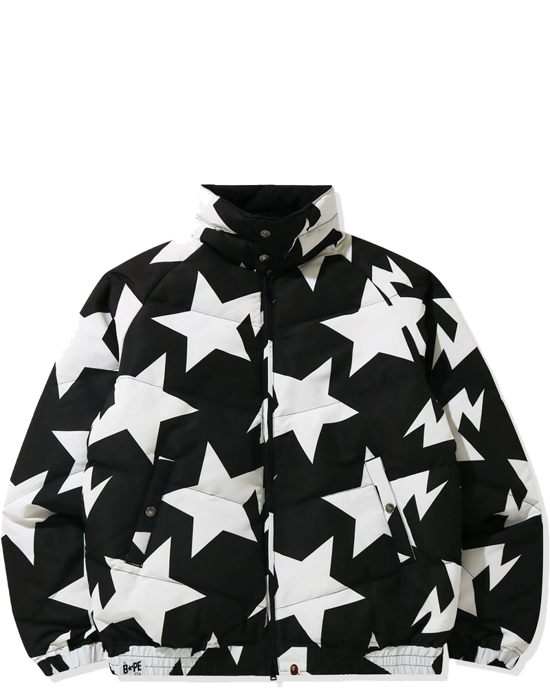 Sta Pattern Down Jacket Black A bathing ape – Гарантія оригінальності