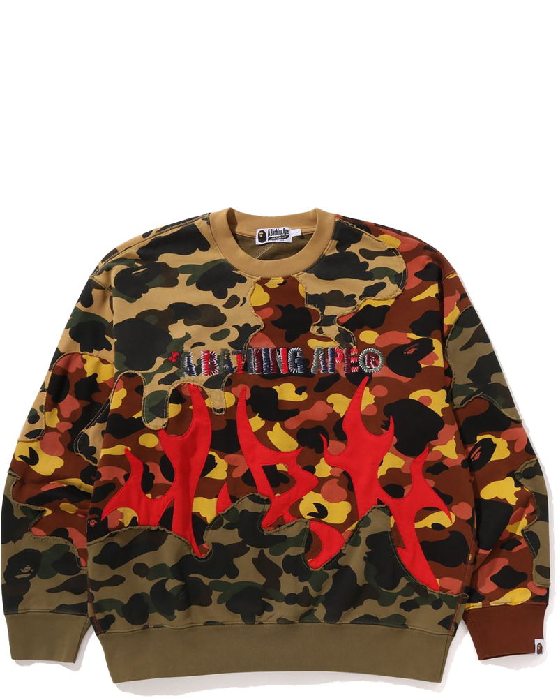 1st Camo Upcycled Relaxed Fit Crewneck Sweatshirt Mens A bathing ape – Гарантія оригінальності