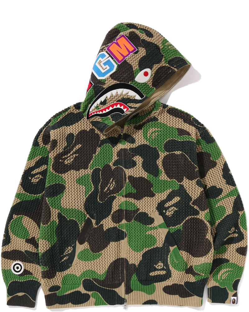Abc Camo Crochet Relaxed Fit Shark Full Zip Hoodie Mens A bathing ape – Гарантія оригінальності