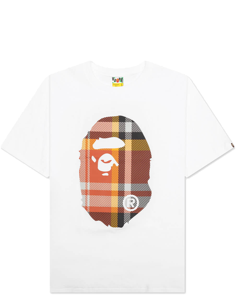 Check Big Ape Head Tee White A bathing ape – Гарантія оригінальності