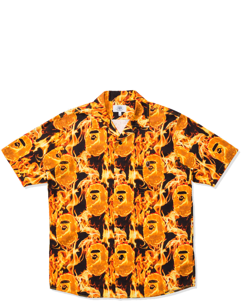 Оригінальна Flame Open Collar Shirt Orange A bathing ape