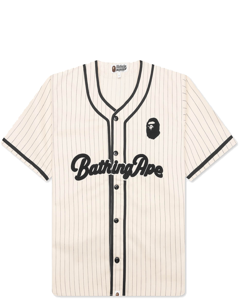 Baseball Shirt Ivory A bathing ape – Гарантія оригінальності