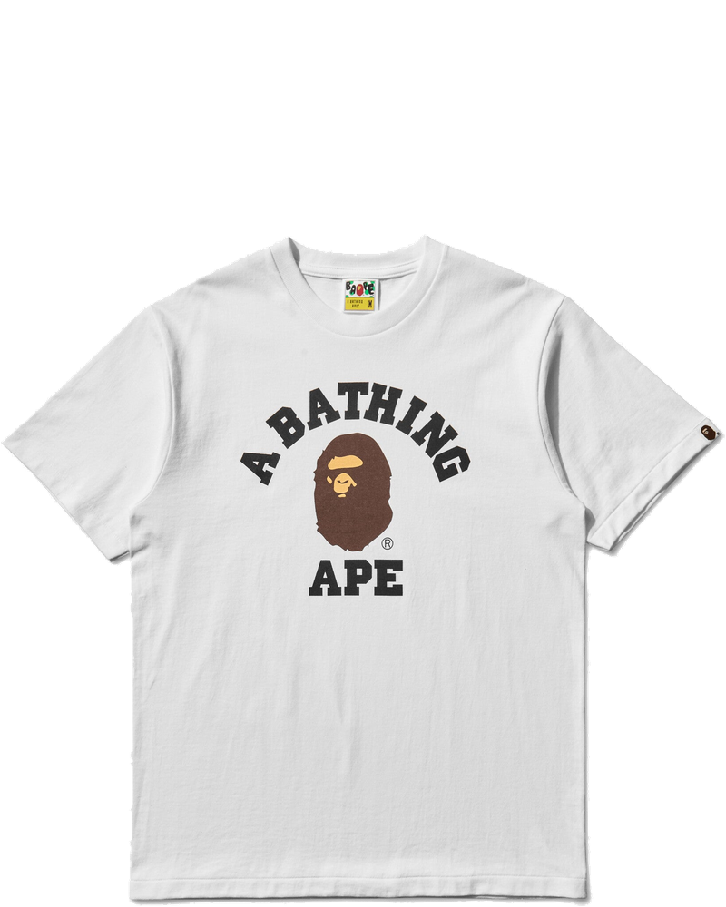 Mens College T-Shirt White A bathing ape – Гарантія оригінальності