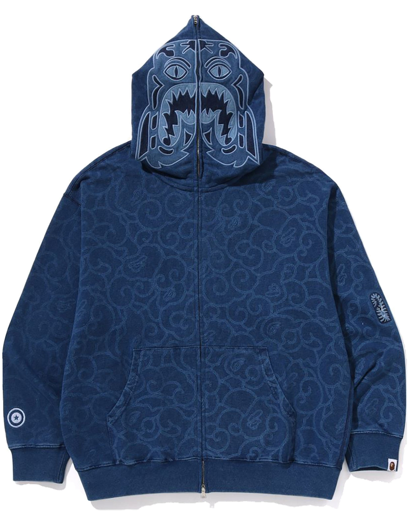 Оригінальна Cloud Camo Tiger Upcycled Relaxed Fit Full Zip Hoodie Mens A bathing ape