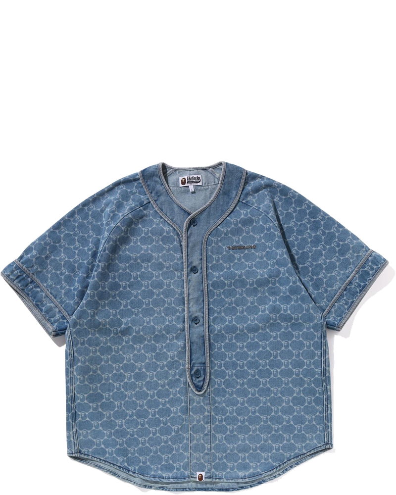 College Monogram Baseball Ss Denim Shirt Mens A bathing ape оригінал – Купити в Україні
