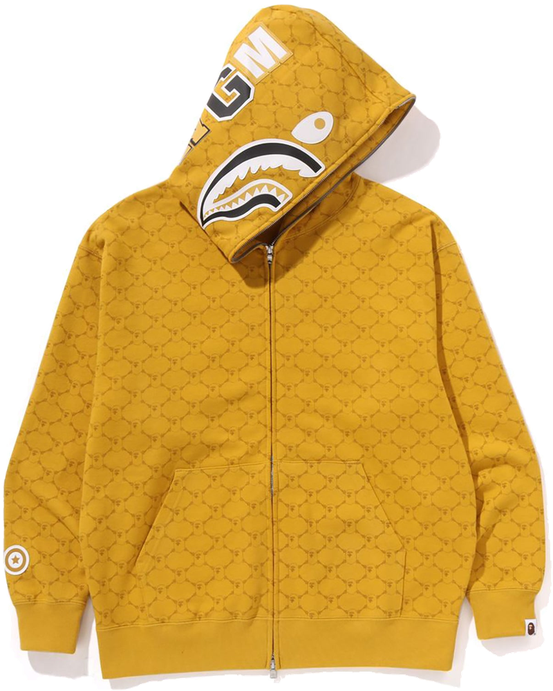 Оригінальна College Monogram Relaxed Fit Shark Full Zip Hoodie Mens A bathing ape