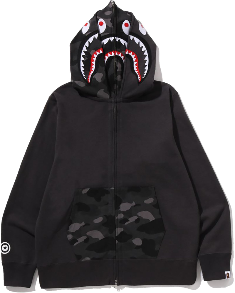 Color Camo Shark Full Zip Double Hoodie Mens A bathing ape – Гарантія оригінальності