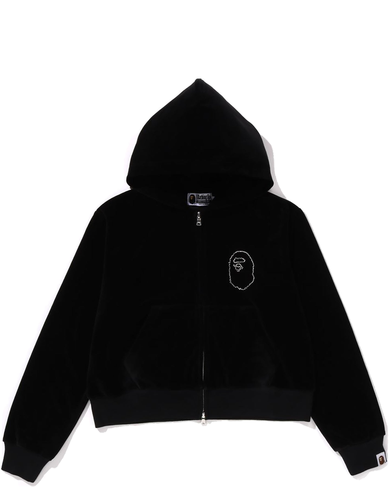 Crystal Stone Ape Head Velour Zip Hoodie Ladies A bathing ape – Гарантія оригінальності