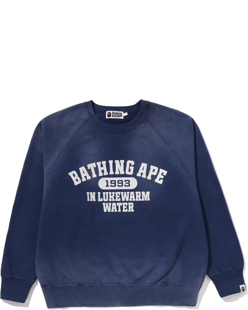 Destroy Washed Effect Relaxed Fit Crewneck Sweatshirt Mens A bathing ape – Гарантія оригінальності