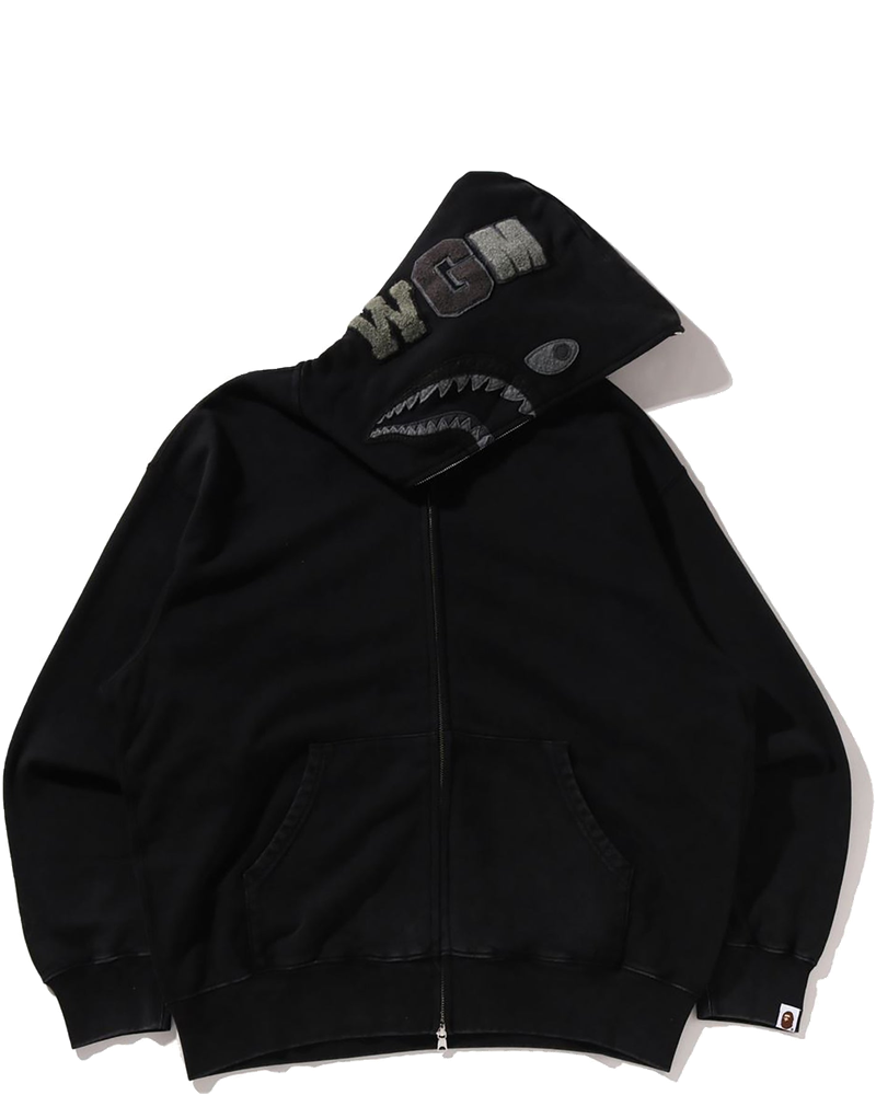 Garment Dye Shark Relaxed Fit Full Zip Hoodie Mens A bathing ape оригінал – Купити в Україні